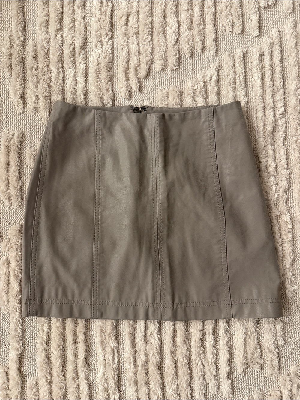Free People Gray Leather Panel Mini Skirt